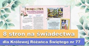 8 stron na świadectwa dla Królowej Różańca Świętego nr 77
