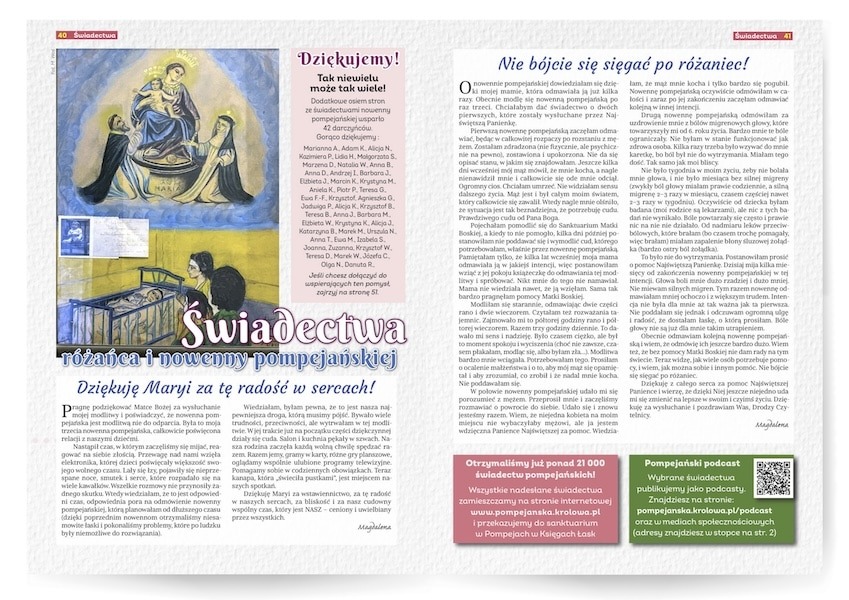 Świadectwa do królowej różańca świętego nr 81