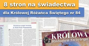 8 stron na świadectwa dla Królowej Różańca Świętego nr 84